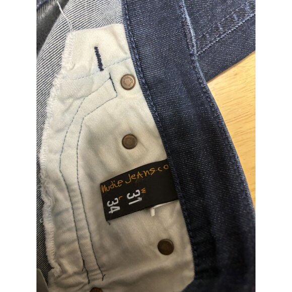 Nudie Jeans Pipe Led Slim Jeans 31 x 30 Dry Dark Navy Organic Cotton - Picture 5 of 6